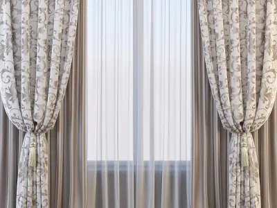 Set 72 Curtains 3D model