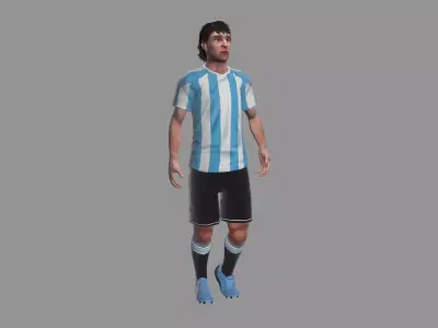 Soccer Player Rigged Low-poly 3D model