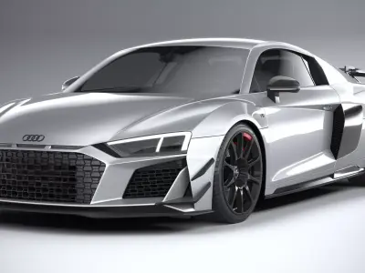Audi R8 coupe V10 GT RWD 2023 Realistic Game Ready Rigged Ready  Low-poly 3D model