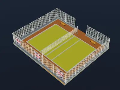  Volleyball Stadium - England Low-poly 3D model
