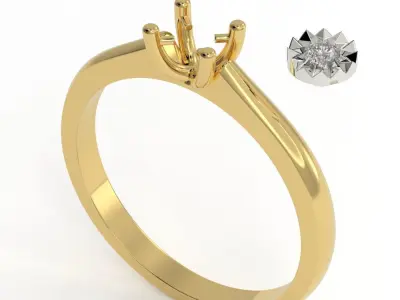 Illusion ring with 2 parts 3D print model