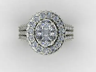 Halo Jewelry Ring 3D print model