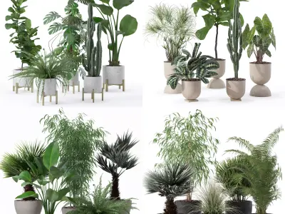 20 Photorealistic Flowers for Interiors - set 118 125 132 135 3D Model Collection