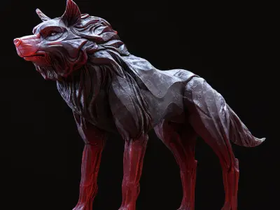 Wolf shaman PBR lowpoly Low-poly 3D model