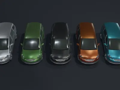 Minivan Car Generic Low-poly 3D model
