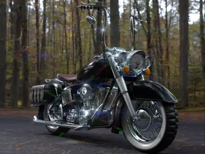 Custom Motorcycle Low-poly 3D model