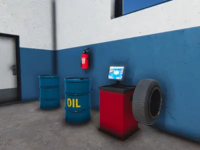 Modular Car Service Low-poly 3D model