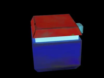  Chest in 3d low poly Low-poly 3D model