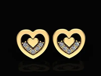 Heart Studs 3D print model