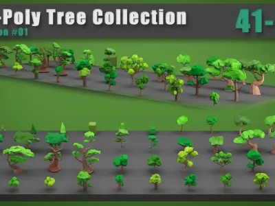 Low Poly Trees Mega Pack - 200 Trees Free low-poly 3D model