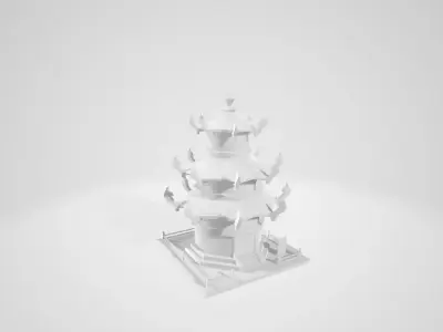 White film ancient architecture old 3D model