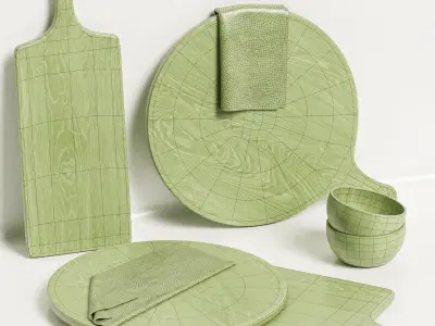 Tondo Ebonized Serving and Cutting Board 3D model