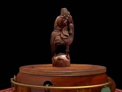  Chinese bamboo carving figure  3D model