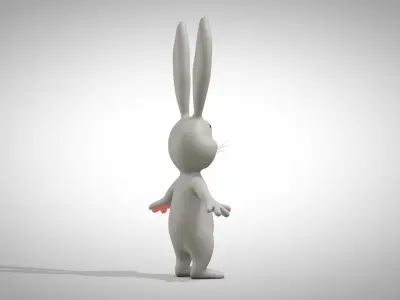 Cartoon Rabbit Low-poly 3D model