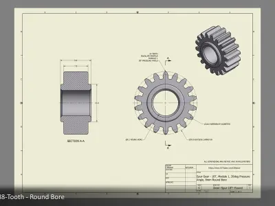 18-Tooth Spur Gear 03 3D print model