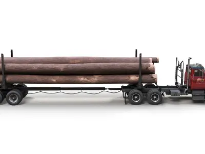 International Fleetstar log truck Low-poly 3D model