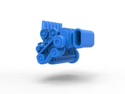 Supercharged straight-six engine Version 2 Scale 1 to 25 3D print model