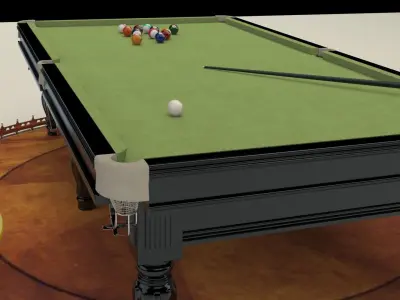 Chinese gold ingot with pool table 3D model