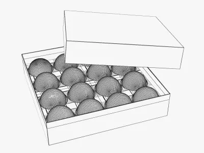 Pool Balls In Paper Box 3D model