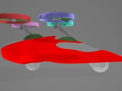 Fly Car Low-poly 3D model