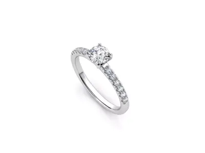 ZDR037 solitaire diamond engagement ring gold 3D print model