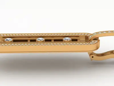 Messika Move Diamond Gold Earrings 3D print model