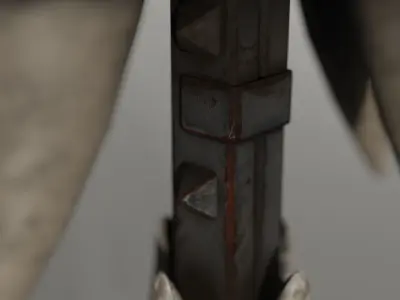 Two detailed game ready orcish candlesticks Low-poly 3D model