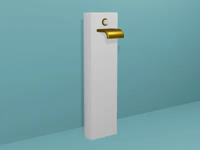 White stone bathtub faucet with gilding Free 3D model