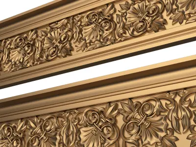 Cornice Decoration Molding 019 Low-poly 3D model