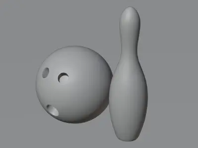 Bowling Ball and Pin Low-poly 3D model purchase