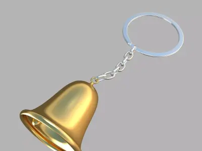 bell key chain golden 3D model