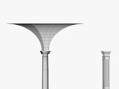 Vaulting 1-3   Romanic  750cm spaced   simple Low-poly 3D model