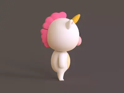 Little Funny Unicorn Animated  Low-poly 3D model