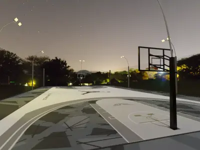 basketball playground model Low-poly 3D model