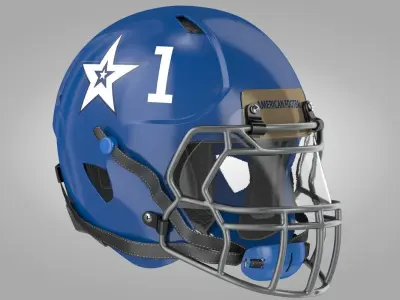 Football Helmet T1 Low-poly 3D model