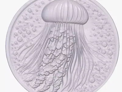 Jellyfish 1 basrelief for 3D printing 3D print model