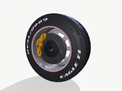 Rally wheel Good Year Low-poly 3D model