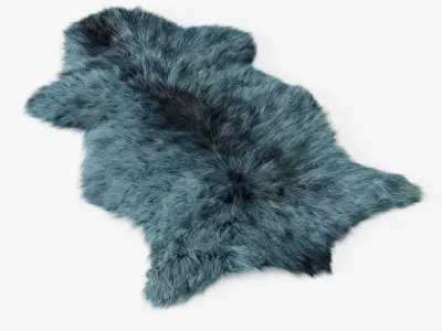 Bedside Sheepskin Rug 06 3D model