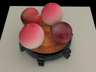 Chinese peach and plum 3D model
