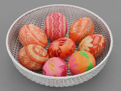 Easter egg collection Low-poly 3D model