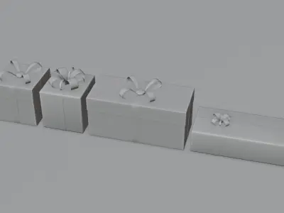 Ultimate Christmas Present set 4K and 2K Low-poly 3D model