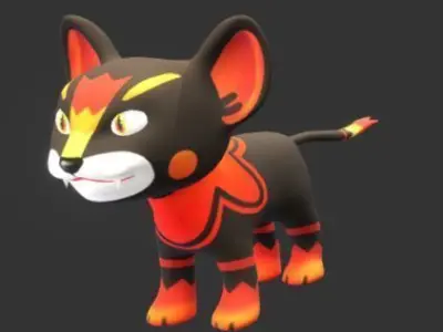 Lion Cub Low-poly 3D model
