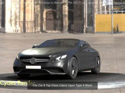 City Cars All Types A B C D E Black 3D Model Pack