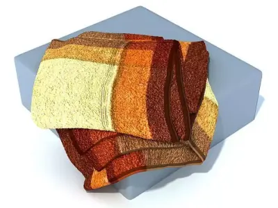 Brown Yellow Tan Colored Towels 3D model