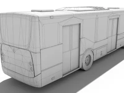 Urban Bus Low-poly 3D model