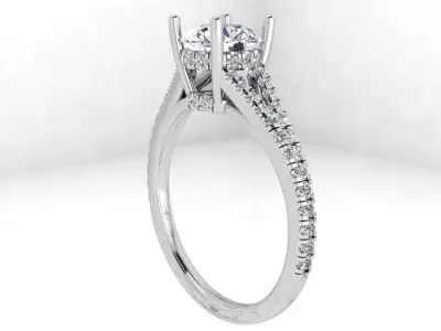 Round Diamond Split Shank Ring 3666 3D print model