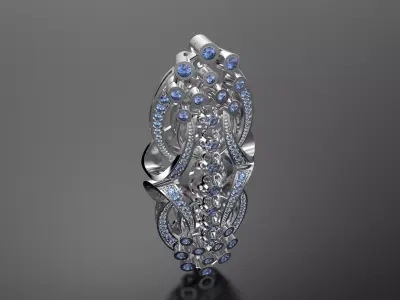 Brooch with diamonds 3D print model