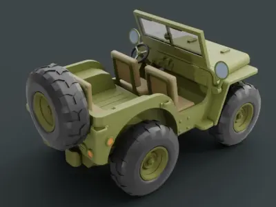 Jeep Willys Super Deformed Miniature 3D print model