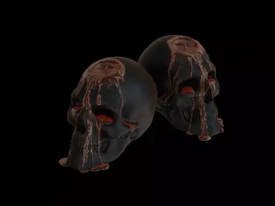 Halloween Bleeding Skull Candle 3D model