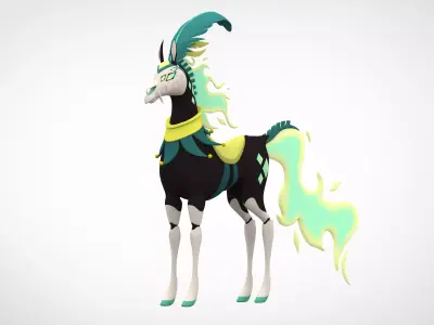 Green Circus Horse 3D model